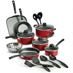 18-Piece Nonstick Cookware Set (Actual Color: Red)