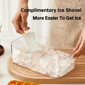 Ice Cube Tray With Lid And Bin, 64 Pcs Ice Cubes Molds, Ice Trays For Freezer, Ice Cube Tray Mold, With 2 Trays, Ice Freezer Container (Color: White)
