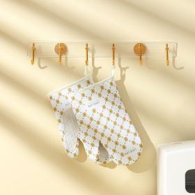 Anti-Scalding Microwave Cotton Non-Slip Insulation Gloves Oven Mitts  Kitchen Heat Resistant Thickened Cotton Heat Insulation Microwave Oven Oven Anti (Color: White, Type: Left)